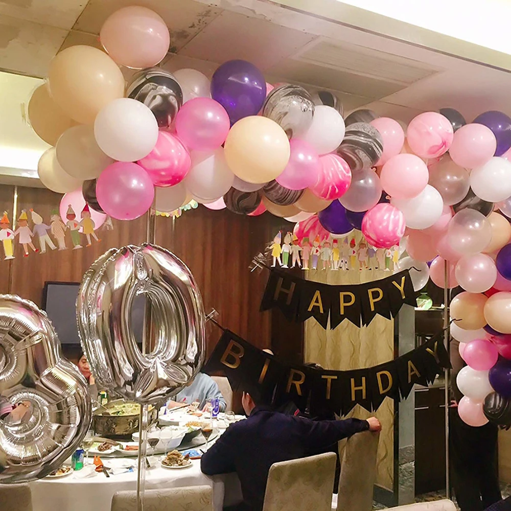 10pcs 12inch Agate Latex Balloon Happy Birthday Balloon Wedding Party Baby Shower Decoration Party Supplies