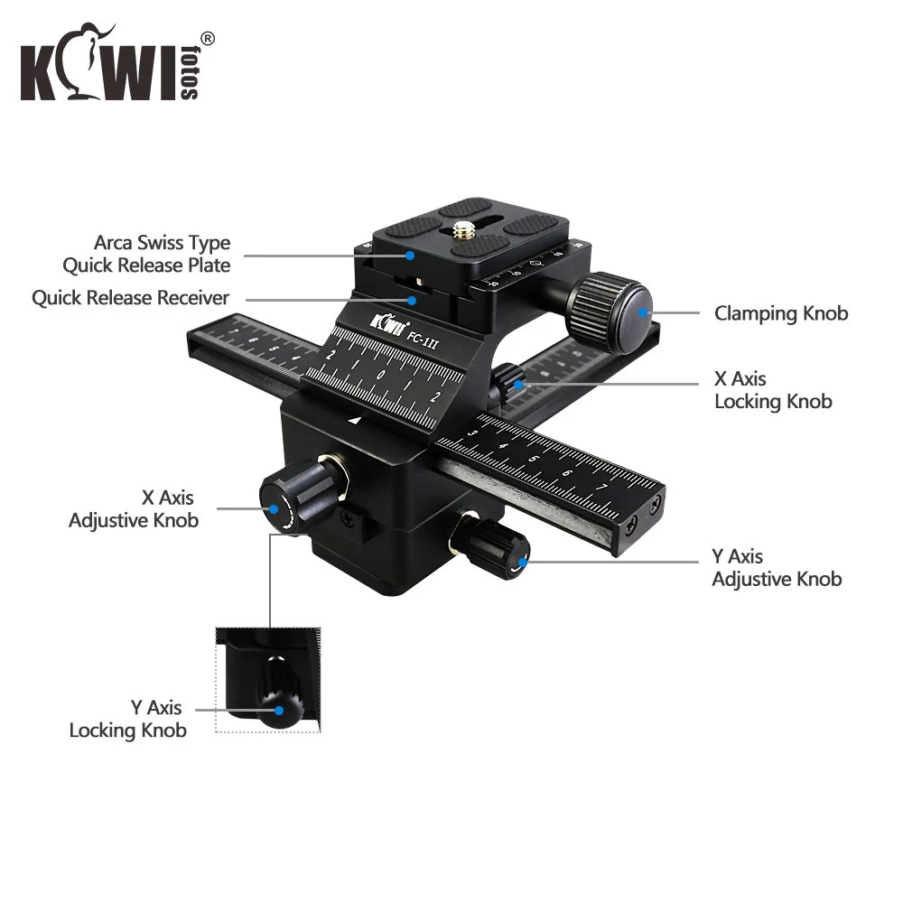  KIWIFOTOS Camera Camcorder 4 Way Macro Focusing Focus Rail Slider Steady Steadicam DSLR Video Stabi