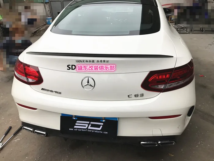 Подходит для Mercedes-Benz W205 COUPE C200 C300 C63 задний спойлер из углеродного волокна заднее крыло