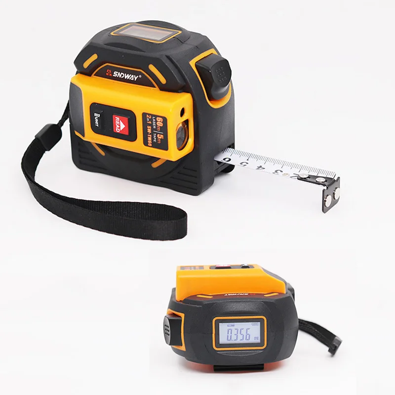 40m 60m Mini Laser Distance Meter Measure Tape Retractable 5 Meters Digital Laser Rangefinder Ruler Laser Measurement Tool