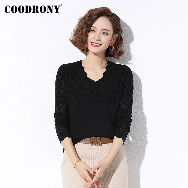 COODRONY Brand Sweater 2020 Autumn Winter Streetwear Fashion Pullover Women Knitted Casual Slim V-Neck Jumpers Female W1061