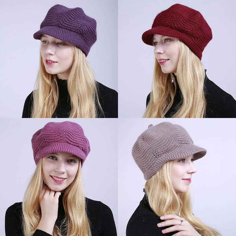 Visera de gorro de punto gorra Casual Vintage para mujer boina Crochet para hombre mujer esquí 2019 nueva llegada octogonal - AliExpress Accesorios para la ropa