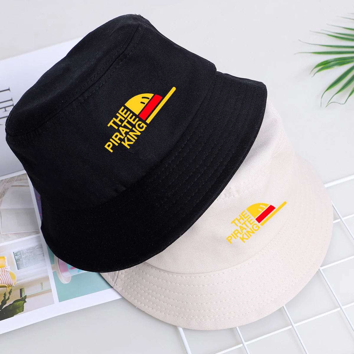 The Pirate King Anime Bucket Hat Foldable Cotton Fisherman Cap Outdoor Sun Shade Fishing Caps Casual Mens Panama Hats | Аксессуары для