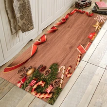 Счастливого Рождества Дверной коврик Мороз Противоскользящий напольный коврик кухня столовая фланелевый ковер Рождественский ковер рождественские украшения для дома