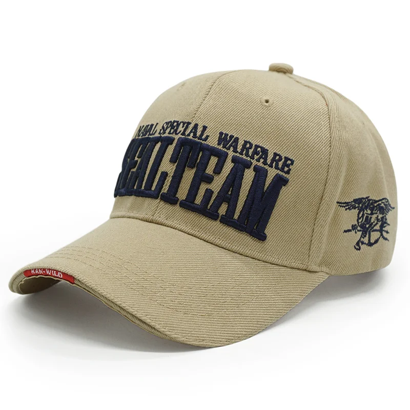 sealteam khaki Новая брендовая мужская тактическая бейсбольная кепка Eagle SWAT, армейская бейсболка, хлопковая кепка, Регулируемая Мужская Уличная Бейсболка Кепка Gorras - Цвет: sealteam khaki