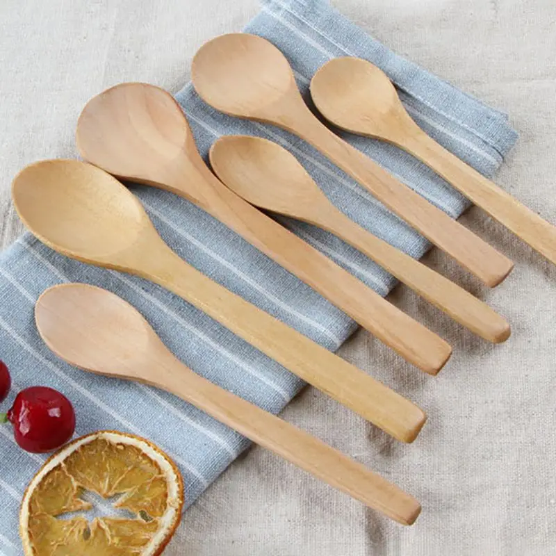 

1/10pcs Seasoning Spoons Wooden Small Kitchen Accessories Honey Coffee Spoon Teaspoon Condiments Scoop for Home Restaurant