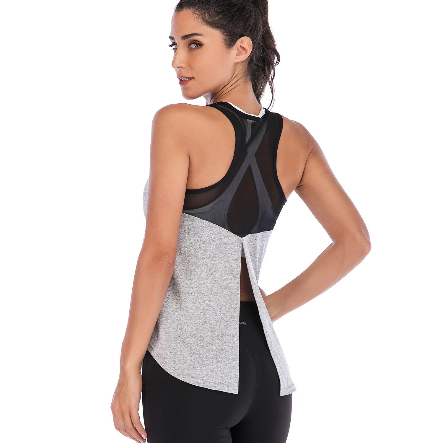 New Women Fitness Sports Shirt Sleeveless Yoga Top Running GymShirt Vest Athletic Undershirt Yoga Gym Wear Tank Top Quick Dry