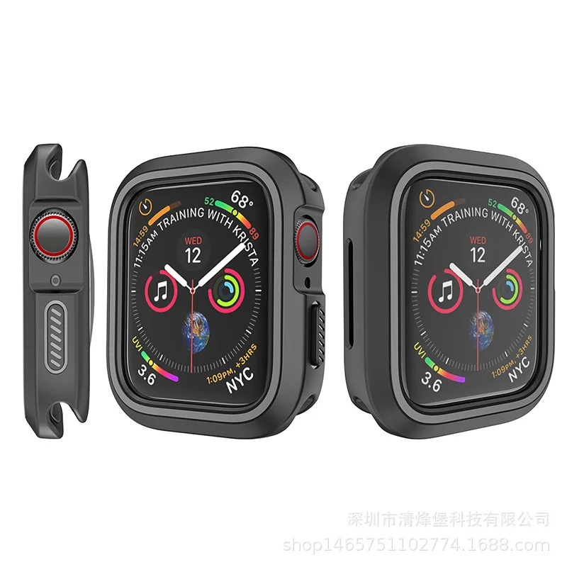 Для Apple Watch 4 чехол все вокруг защитные чехлы для iwatch 4-серия крышка Мягкий тонкий 44 мм 40 мм ТПУ двойной цвет полный Чехол