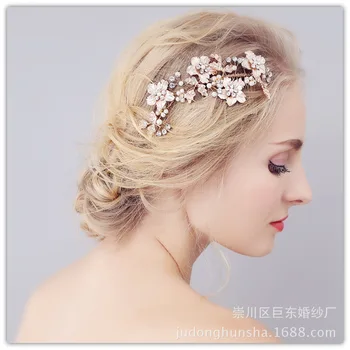 

Leliin Gold Bridal Hair Comb Wedding Hair Headpiece Crystal Hair Barrette bride Hair Pins Hair Jewelry