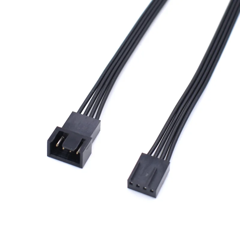 Black PC Motherboard PWM Fan 4Pin male to FeMale Power Supply Extension Cable for Cooling Fan