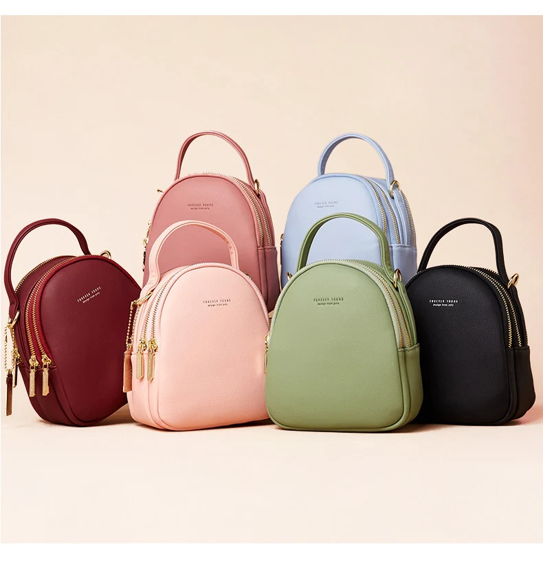 Fashion Leather Mini Backpack Purse for Women Ladies Tote Multi-Function Luxury Shoulder Bag Messgner Bags Mochila Feminina NEW