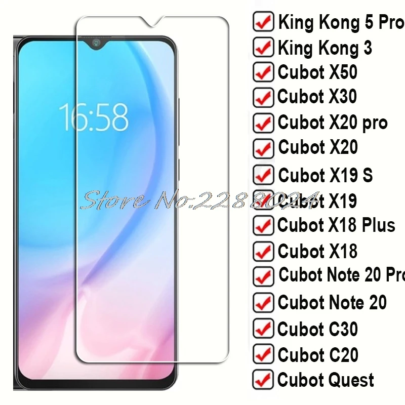 Фото Закаленное стекло для Cubot King Kong 5 Pro 3 X50 X30 X20 X19 S X18 Plus C30 C20 Note 20 7 J8 J9 Quest C15, Защитная пленка для экрана №1