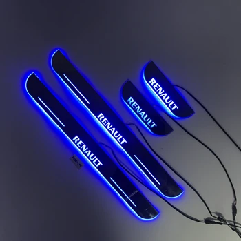 

Express delivery led door sill plate strip welcome light threshold guard protectors for renault duster clio talisman