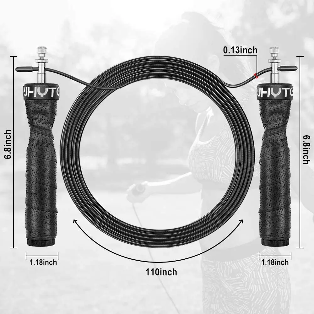 Weighted Jump Rope Skipping Rope Tangle-Free Speed with Ball Bearings for Exercise Fitness Adjustable Rapid Speed Jump