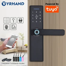 Tuya умный дверной замок с идентификацией через отпечатки пальцев, безопасность дома без ключа, Wifi Пароль RFID карта блокировки беспроводное приложение телефон пульт дистанционного управления