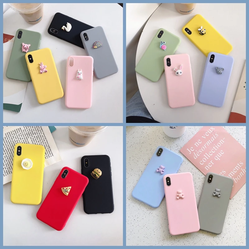 For Redmi Note 8 Pro 7 Case Cute Pig Dog Panda Bear DIY Cover Xiaomi S2 K20 5 6 Pizza Burger Cake Soft |