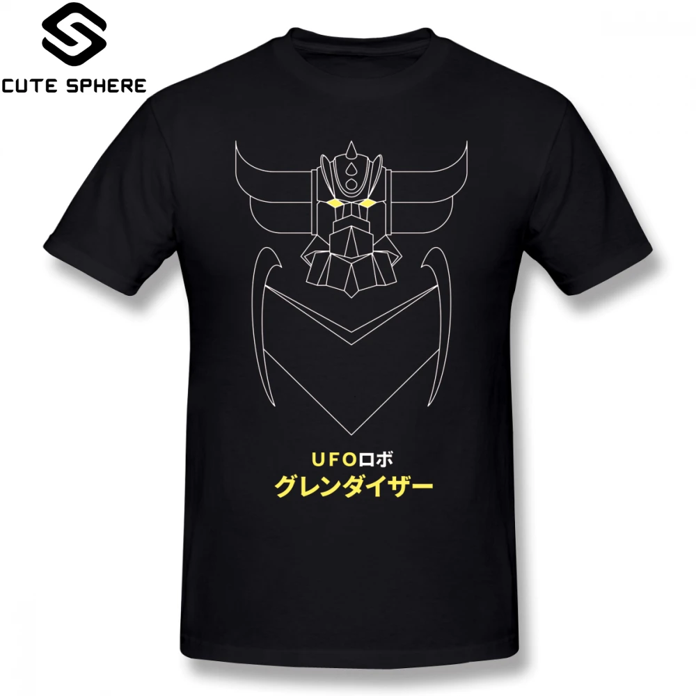 Mazinger T Shirt Grendizer Outline Version T-Shirt 4xl 100 Percent Cotton Tee Graphic Man Short Sleeves Fun Basic Tshirt |