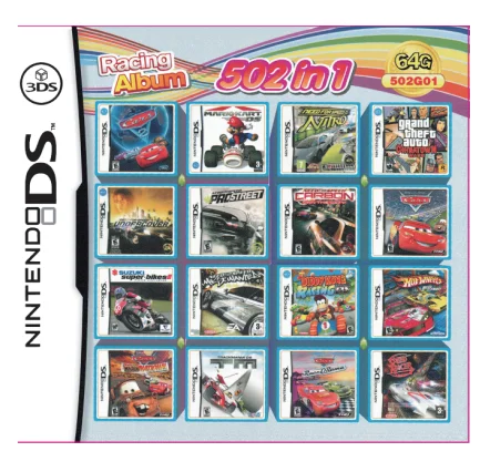 Гоночный альбом 502 игр в 1 NDS супер комбинированный картридж для Nintendo DS 2DS новый 3DS |