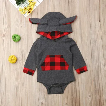

Spring Autumn Baby Clothes Baby Long Sleeve Round Neck Hoodies Rompers Newborn Cotton Jumpsuit Baby Christmas Active Costume