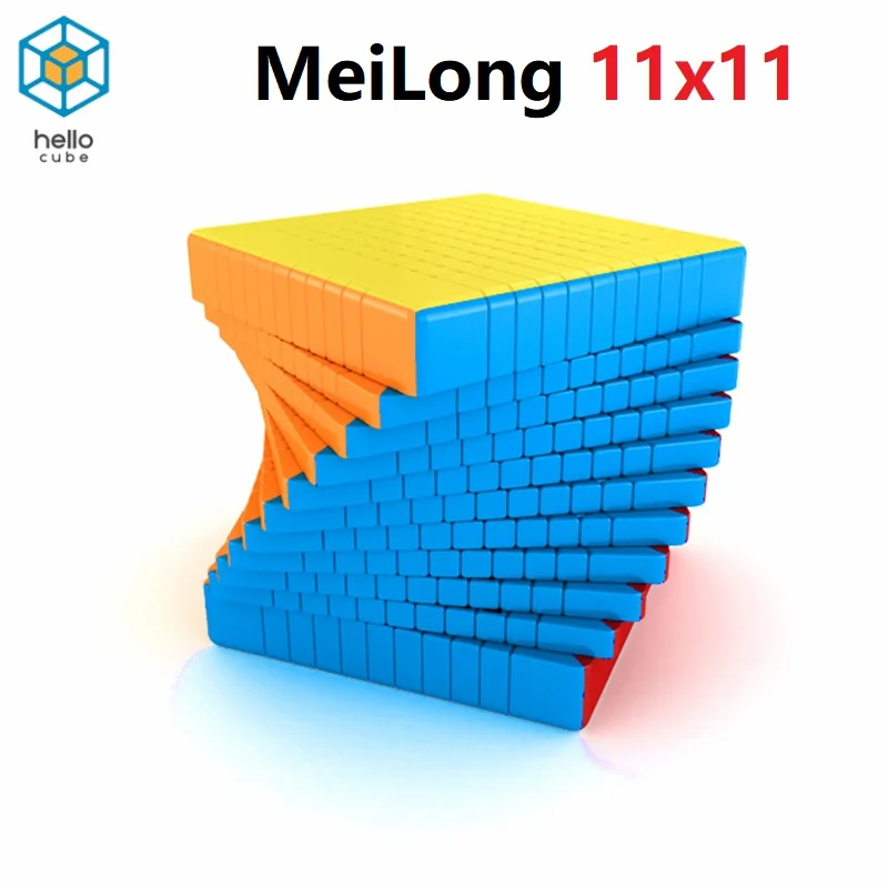 HelloCube MOYU Cubing classroom MeiLong 11x11 magic cube Stickerless Plastic 11 layer Puzzle Speed Magic Cube TOYS  Brain Teaser
