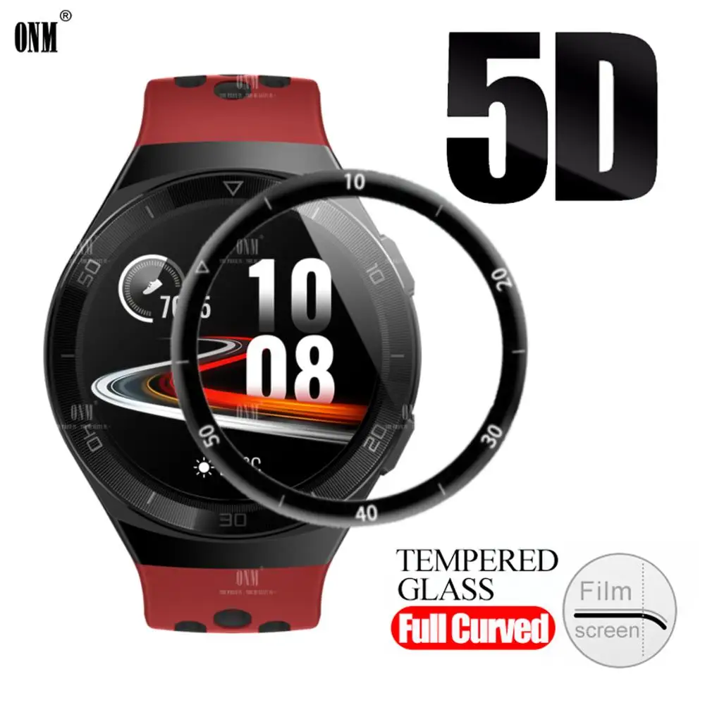 5D Curved Edge Full Coverage Soft Protective Film Cover For Huawei Watch GT2E GT 2e Sports Vitality Screen Protector (Not Glass) full cover protective film for huawei band 6 4 pro b5 b6 screen protector smart watch curved soft film accessories not glass