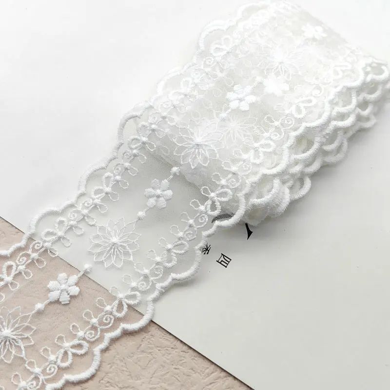 Lace Fabric Lace Ribbon Lace Garment Accessories Lace Sewing Supplies Lace Accessories Lace Sewing Accessories Lace Decoration 1 Yard Embroidery Lace For Crafts 6.5cm Tulle Fabric Sewing Ribbon Apparel DIY Trimmings African lace for Needlework