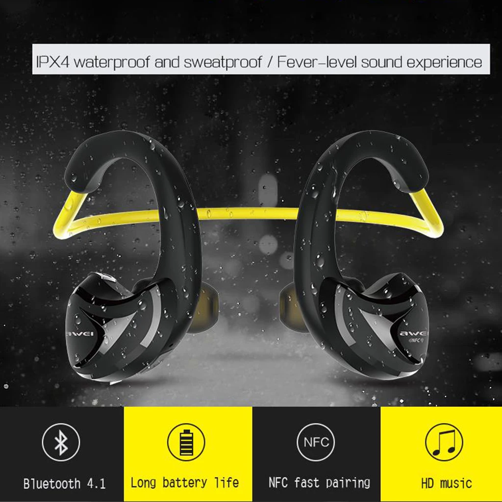 Awei A880BL Bass Earphone Headphone Wireless Bluetooth 4.0 Sport Headset