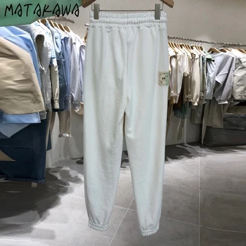 

MATAKAWA Fashion Ladies Harem Pants 2020 Autumn Korean Women's Loose Women Sweatpants Elastic Waist Trousers