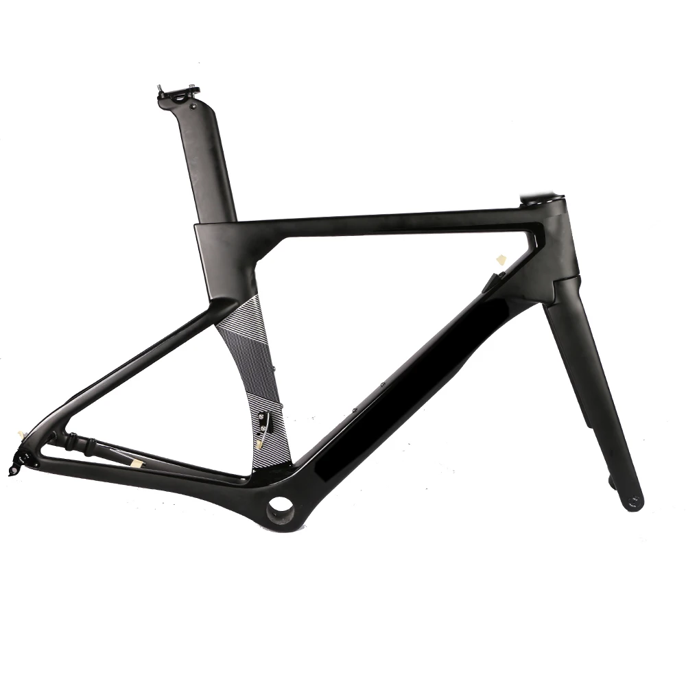 gray frame Модель AEROSIX карбоновая рама для дорожного диска, дисковый тормоз, велосипедная рама, вилка, подседельный штырь с 5D Карбоновым рулем - Цвет: gray frame