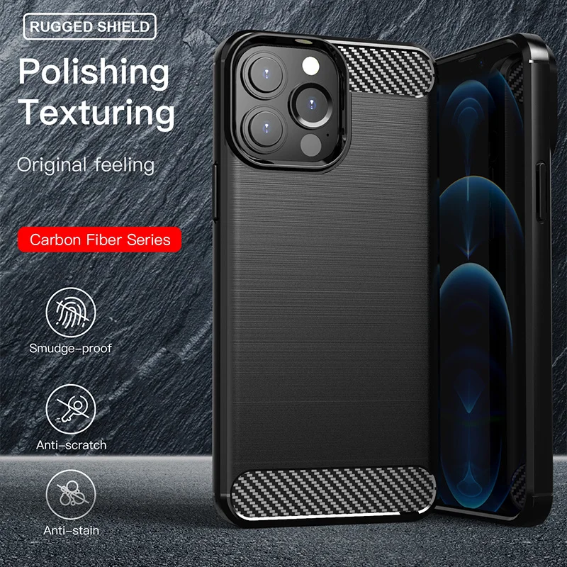 iphone 12 pro case For Cover iPhone 13 Pro Max Case For iPhone 13 Pro Cover Capas Carbon Fiber Case For iPhone 7 8 Plus 11 12 13 14 Pro Max Fundas best iphone 12 pro case