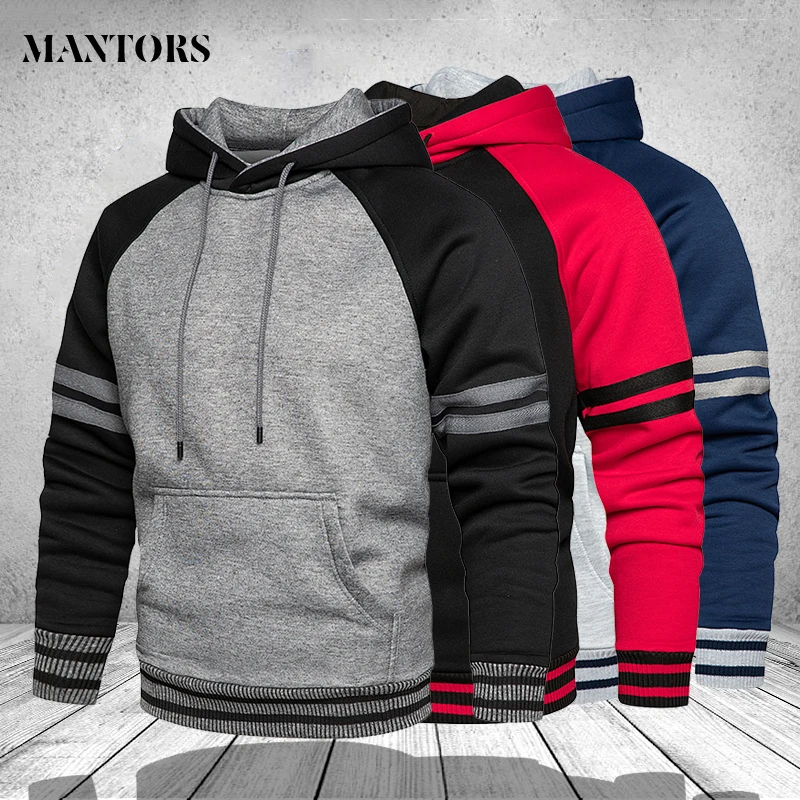 Oversized Hoodie Outwear Tracksuits Striped Sweatshirt Mens Clothing Patchwork Hip-Hop