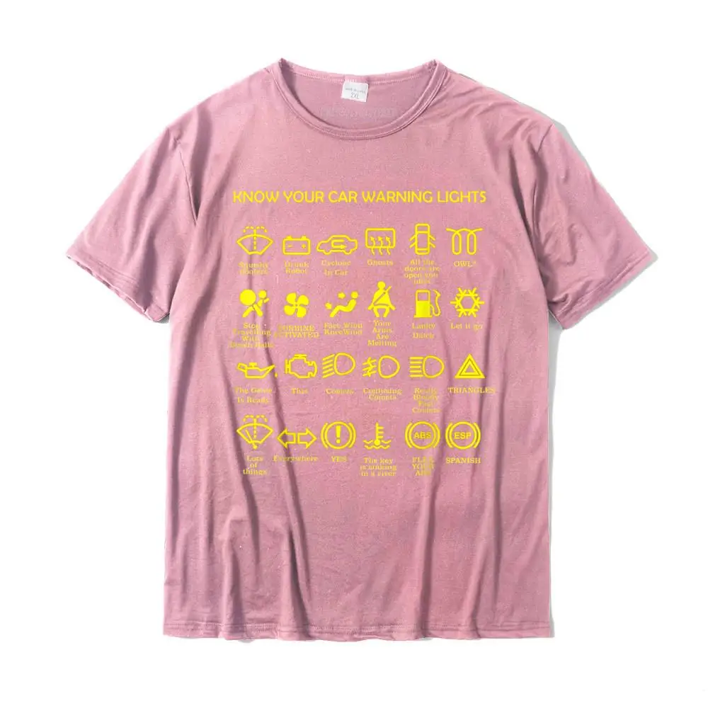 On Sale Men Tshirts Round Collar Short Sleeve 100% Cotton Customized T Shirt Printed T-shirts Wholesale Car warning lights Very Funny Joke Unique Driver Gift T-Shirt__MZ22874 pink
