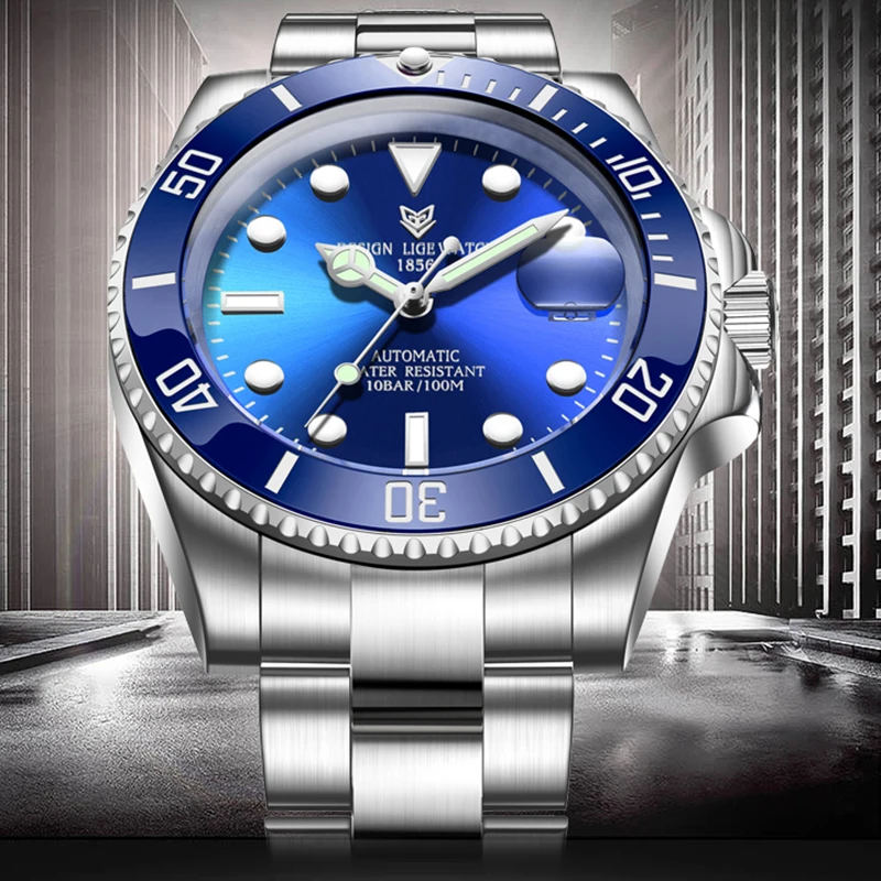 LIGE Design orologi da uomo di lusso di marca orologi automatici da uomo in  oro orologio da polso meccanico sportivo impermeabile in acciaio  inossidabile - AliExpress Watches