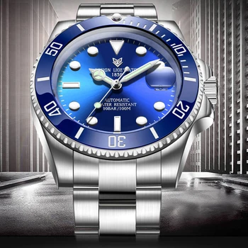 

LIGE New Watches Mens Automatic Mechanical Tourbillon Clock Fashion Sapphire Glass 316L Steel 100 Waterproof Watch NH35 Movement
