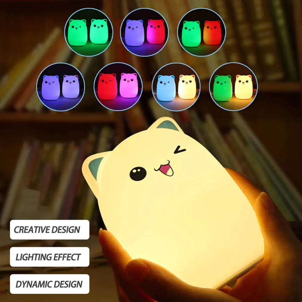 

Creative LED Cute Bear Eye Protection Children USB Rechargeable Night Light Home Bedroom Decoration Atmosphere Bedside Lamp