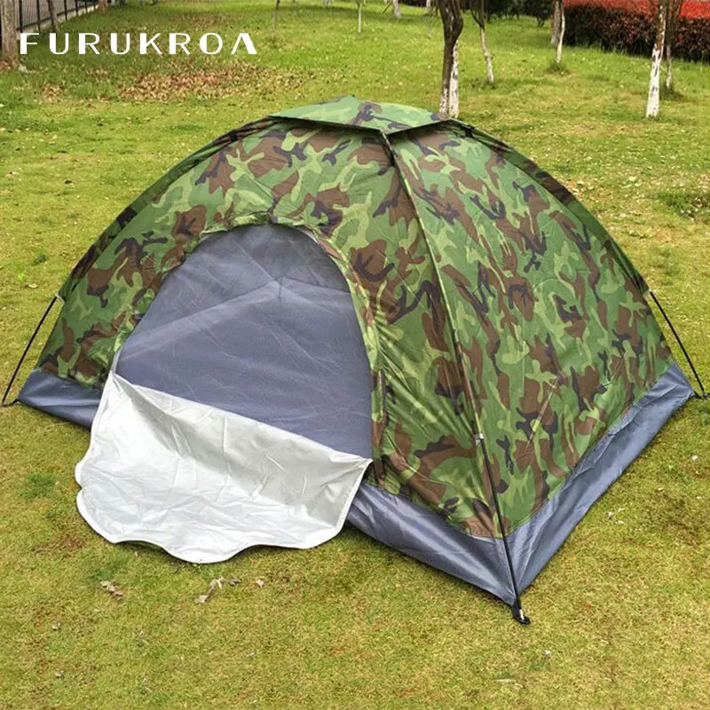 Waterproof Camping Tent Outdoor Sport Fishing Anti UV Tourist Quick Opening Picnic Beach Hunting with Bag Camouflage X410B | Спорт и