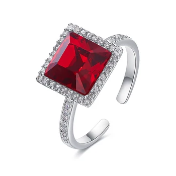 

Embellished with Crystal from Swarovski Personality Opening Big Stone Crystal Rings for Party Anillos Mujer Ajustable Size Ring