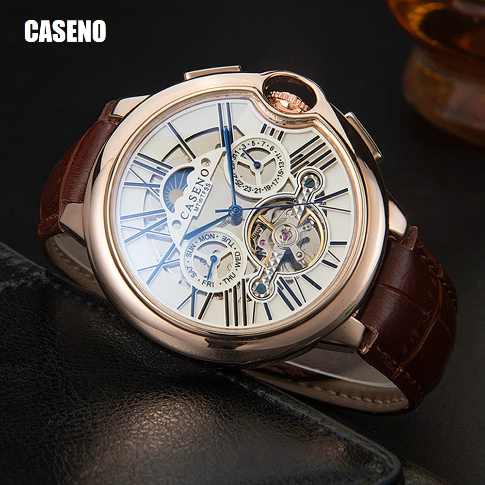 Tourbillon Mens Watch Top Brand Luxury 