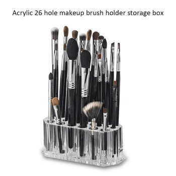 

26 Holes Makeup Brush Holder Rack Transparent Acrylic Make Up Brushes Stand Drying Shelf Display Rack Cosmetic Brushes Organizer