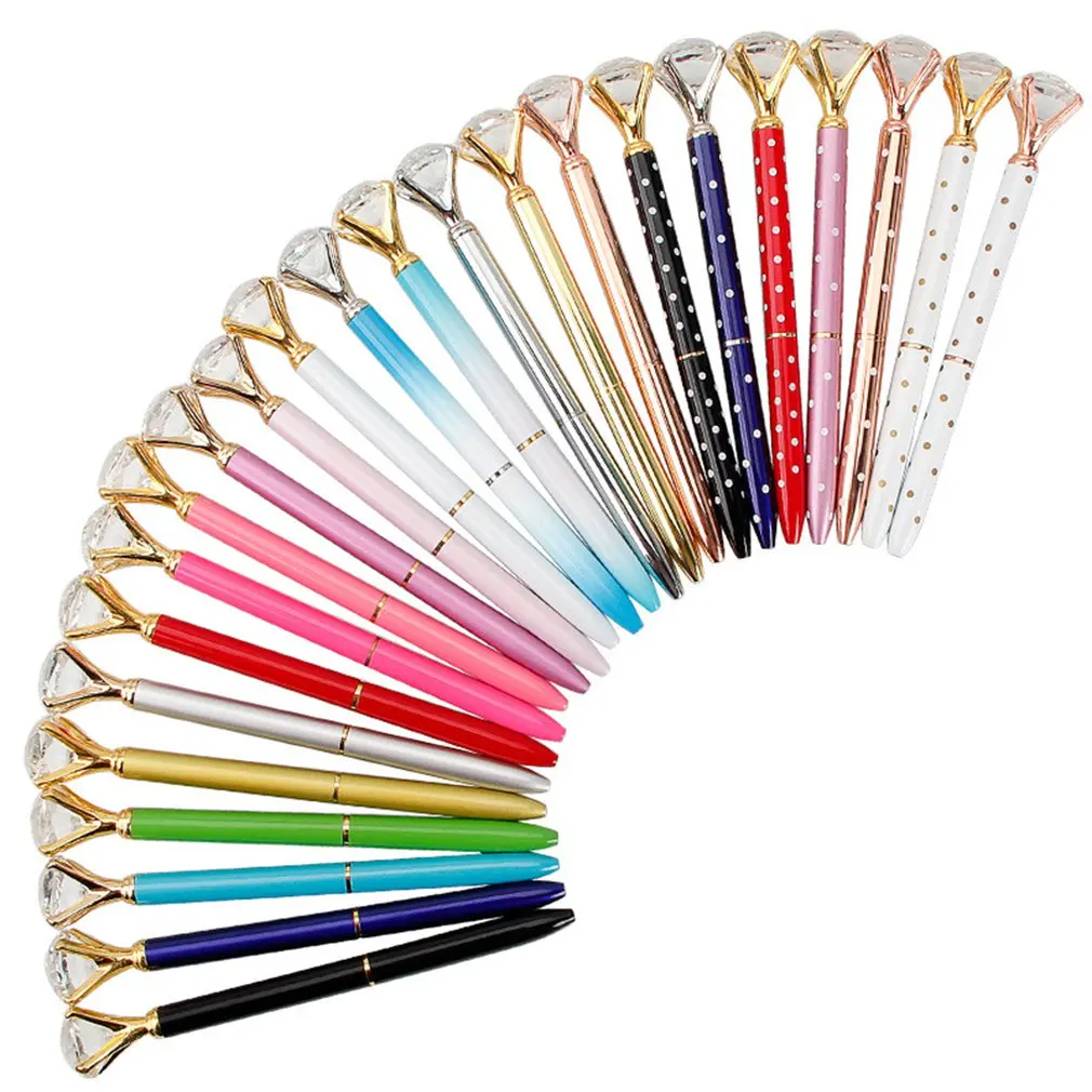 

HOT Metal Big Diamond Pen Glass Fashion Rhinestone Pen Gift Advertising Pen Custom Logo Ballpoint Pen