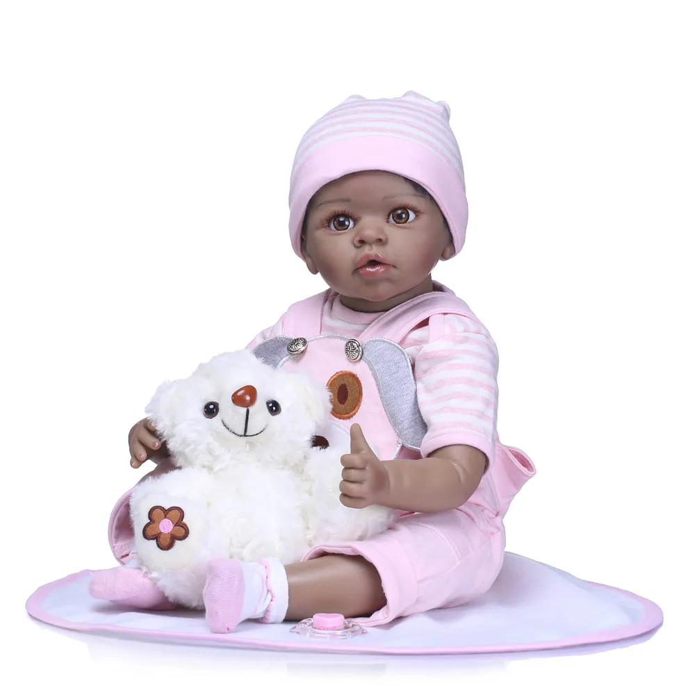 Афроамериканская кукла-реборн 2", мягкая силиконовая виниловая черная детская кукла, детская игрушка, подарок для дома, черные куклы-реборн