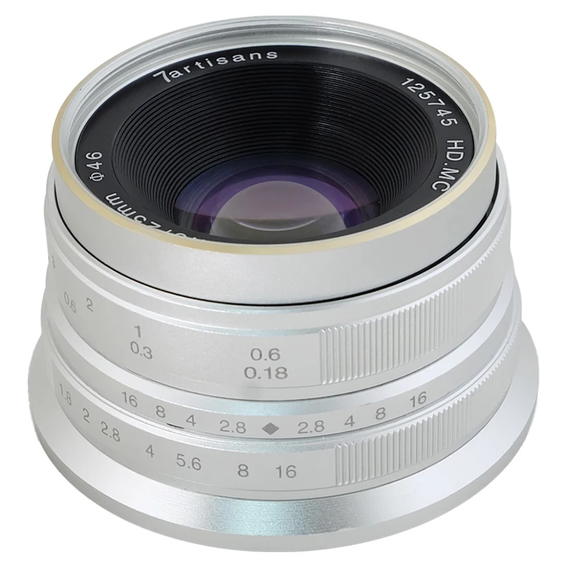 7artisans 25 мм f1.8 Prime объектив для всех одиночных серий для E Mount Canon EOS-M Mout Micro 4/3 камеры A7 A7II A7R