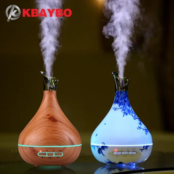 

KBAYBO 300ml Aroma Essential Oil Diffuser Ultrasonic Air Humidifier purifier with Wood Grain LED Lights for Office Home Bedroom