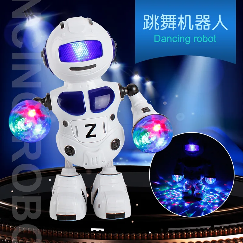 

Electric Toys Dancing Space Robot Dancer Magic Ball of Light Robot Rotating Light Music Christmas Gift