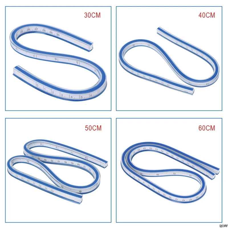 

Flexible Curve Ruler Drafting Drawing Tool Plastic Vinyl 30cm 40cm 50cm 60cm