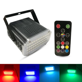 

48 LED Mixed Flashing Stage Lights Remote Sound Activated Disco Lights for Festival Parties Wedding KTV Strobe Lights