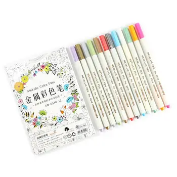 

10/12/15/20/30 Colors Metallic Micron Pen Detailed Metal Paint Maker DIY Album Paper Drawing School Supplies
