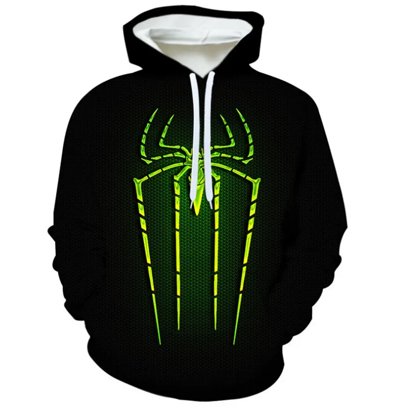 Толстовка с капюшоном с 3D принтом «Человек-паук», «Человек-паук», «Череп», Мужская толстовка, Мужская толстовка в стиле хип-хоп с длинным рукавом и капюшоном, Мужская Уличная одежда