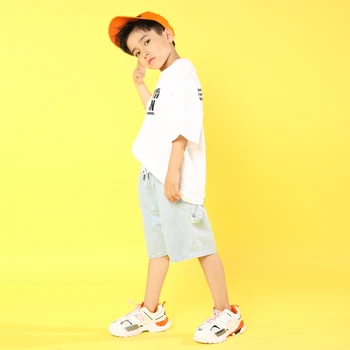 

Kid Hip Hop Clothing White Casual T Shirt Tops Short Pants for Girls Boys Jazz Dance Costumes Ballroom Dancing Clothes Wear