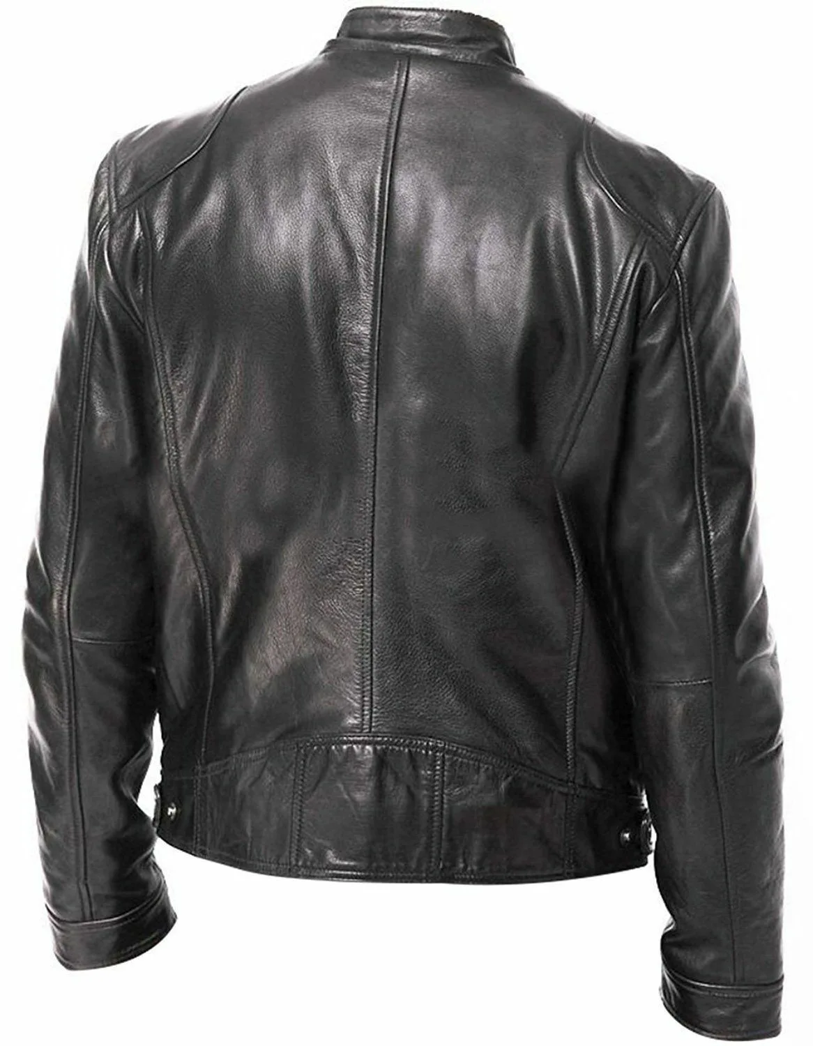 Мотоциклетная мужская кожаная куртка коричневого/черного цвета, Мужская винтажная куртка с воротником-стойкой из искусственной кожи, верхняя одежда W109